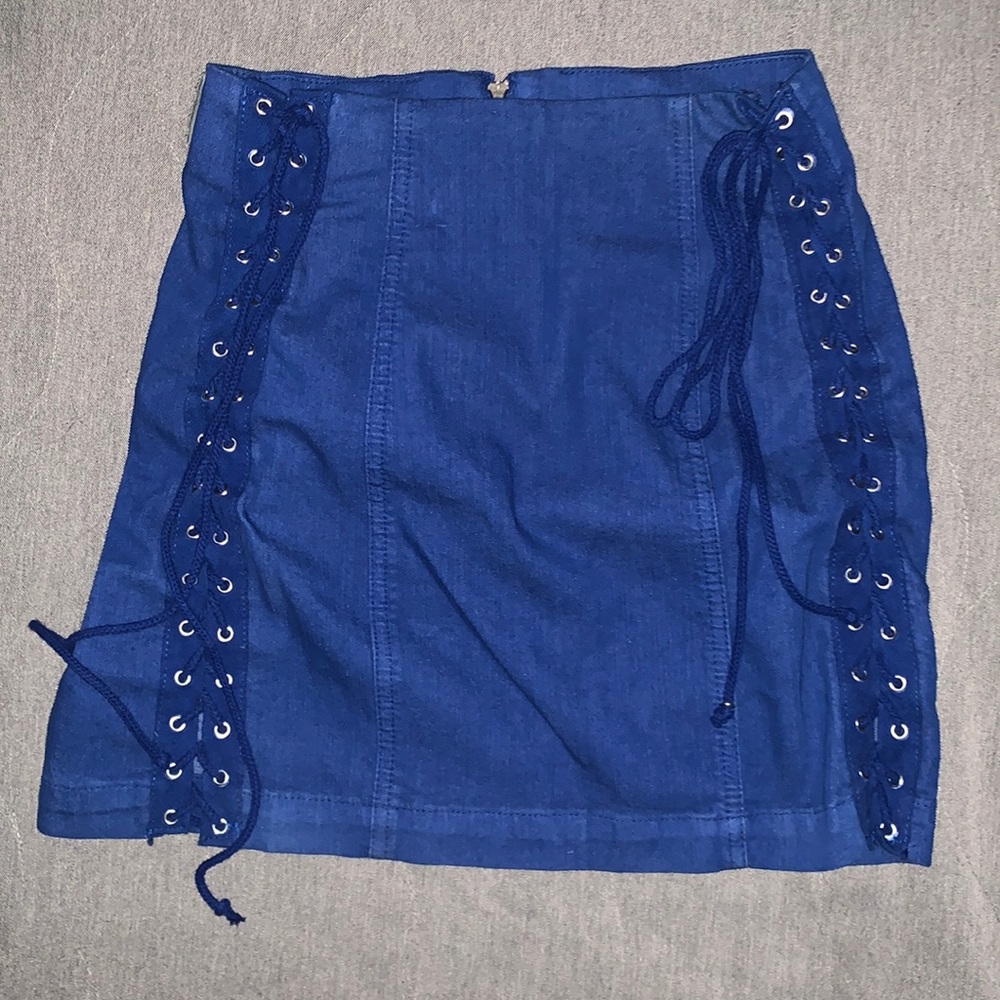Blue mini skirt